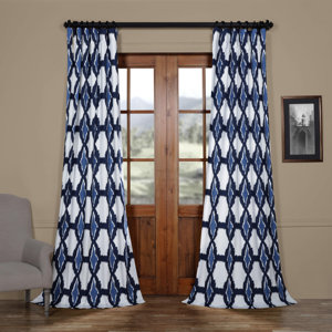 Sorong Printed Cotton Tab Top Single Curtain Panel