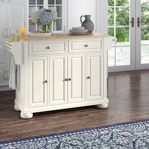 Pottstown Kitchen Island with Wood Top