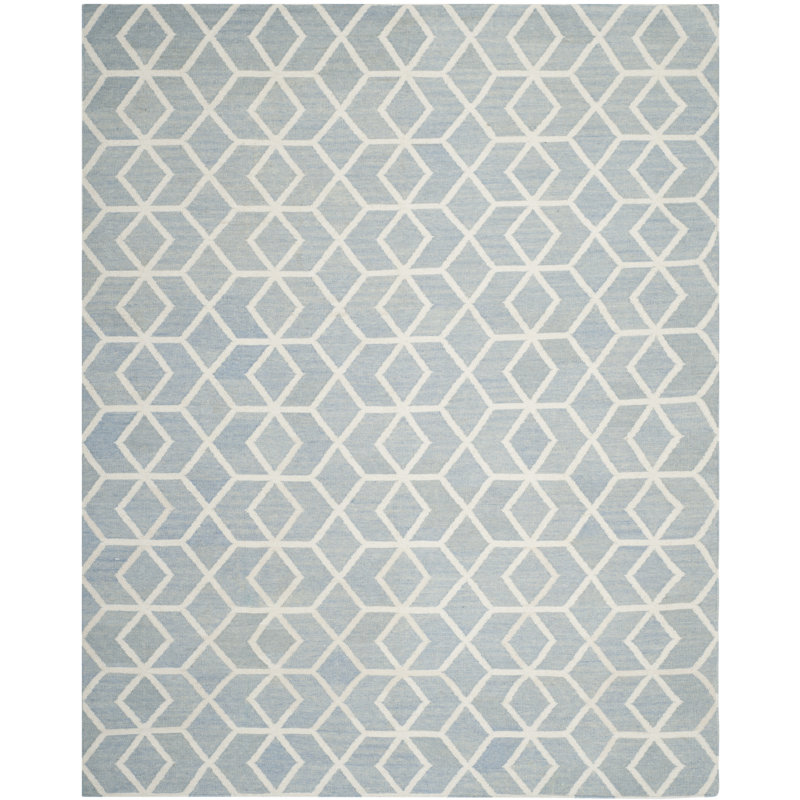 Safavieh Dhurries Dhurrie Wool Blue/Ivory Area Rug & Reviews Wayfair