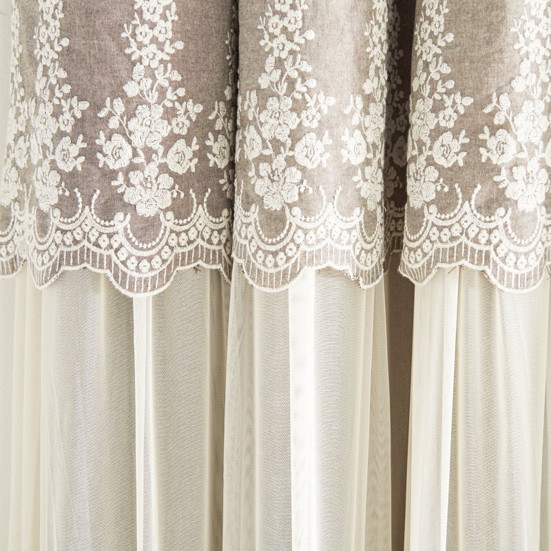 Best Home Fashion, Inc. Grace Lace Overlay Nature/Floral ...