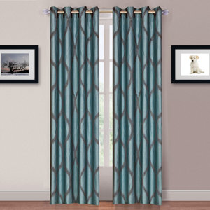 Pruitt Geometric Sheer Grommet Curtain Panels (Set of 2)