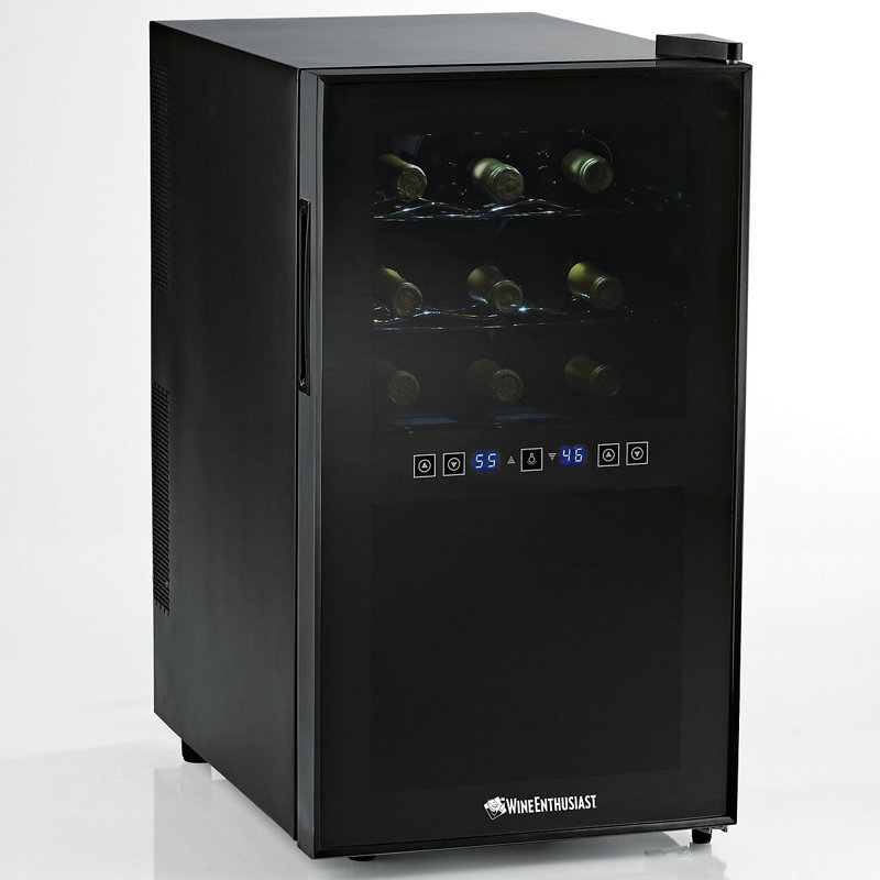 Wine Enthusiast Companies 18 Bottle Silent Dual Zone Freestanding Wine