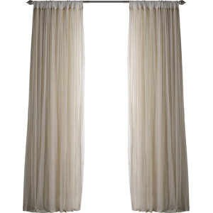 Whisper Solid Sheer Rod Pocket single Curtain Panels