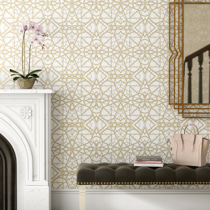 Mercer41 Rodas Shatter 16 5 L X 20 W Geometric And Stick Rodas Shatter 16 5 L X 20 W Geometric And Stick Wallpaper Roll