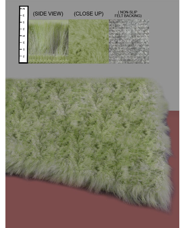 IXI Eros Faux Fur Celery Green Area Rug & Reviews Wayfair