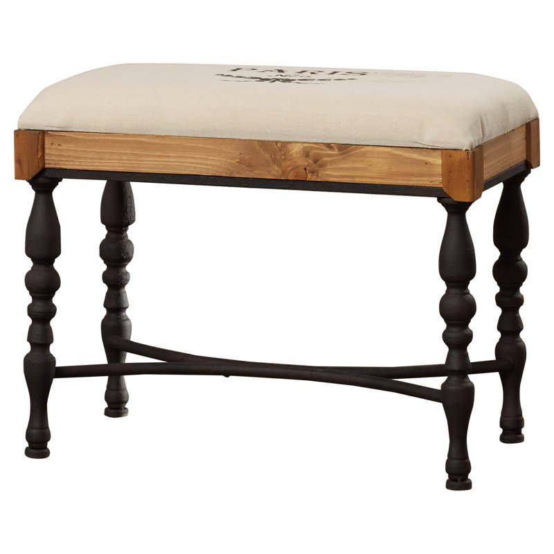 One Allium Way Lyda Metal Wood Fabric Stool & Reviews Wayfair