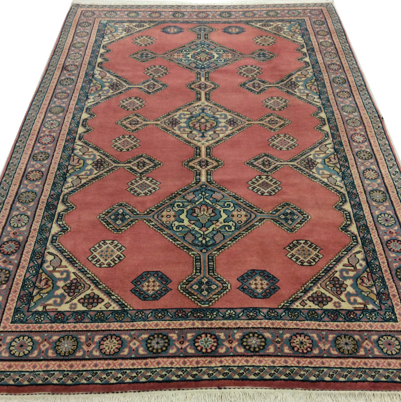 Bloomsbury Market Westbury Ghashghai Hand Woven Wool Dusty Rose Area Westbury Ghashghai Hand Woven Wool Dusty Rose Area Rug