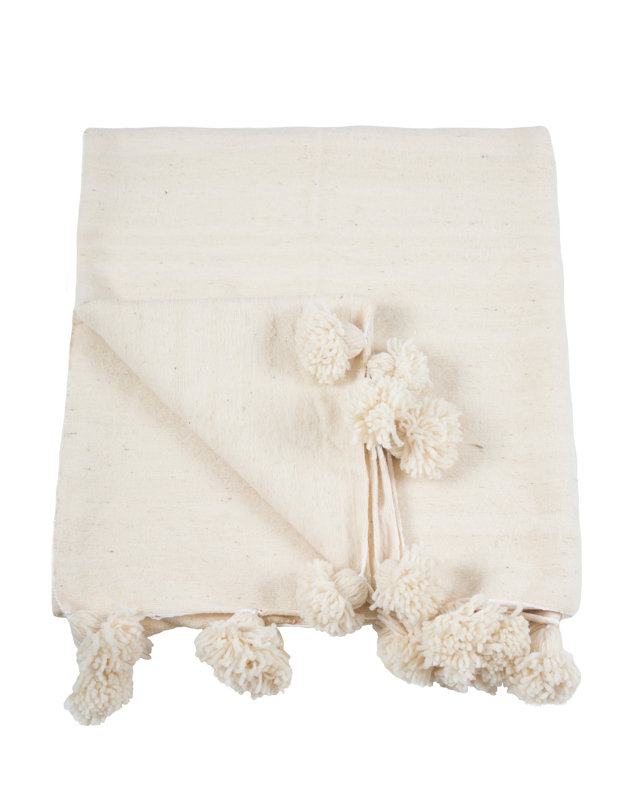 Indigo&Lavender Pom Pom Wool Blanket & Reviews Wayfair