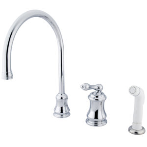 Restoration Single Handle Widespread Kitchen Faucet with Non-Metallic Spray