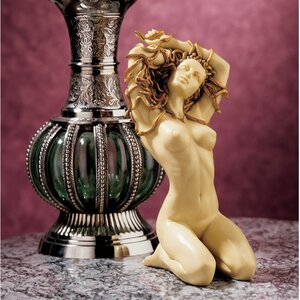 The Temptation of Medusa Figurine in Faux Ivory and Gold