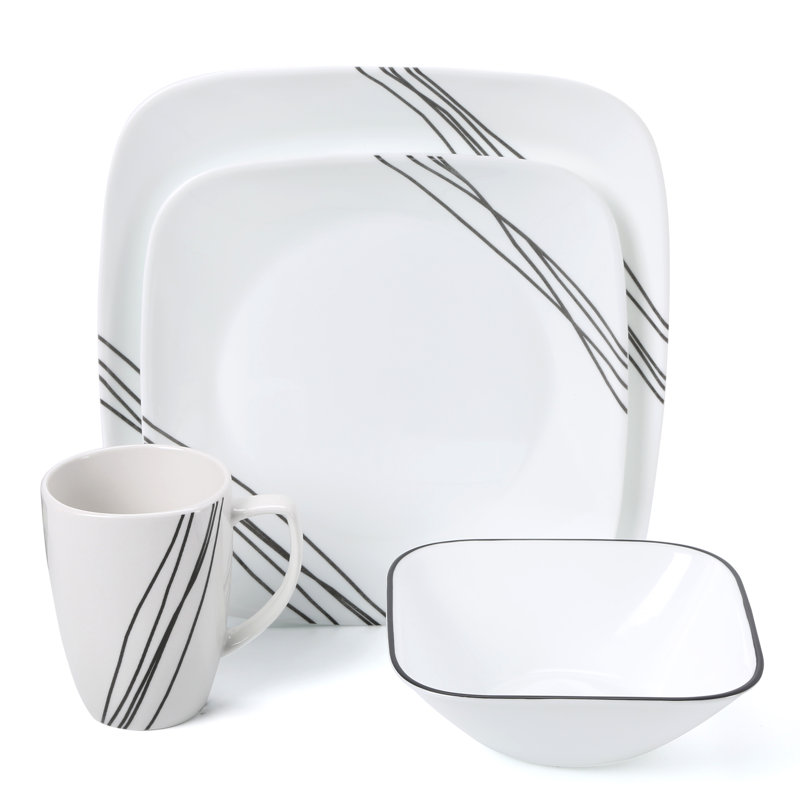 Corelle Simple Sketch 16 Piece Dinnerware Set, Service for 4 ... Corelle Simple Sketch 16 Piece Dinnerware Set, Service for 4 ...