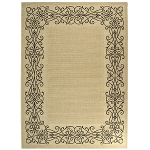 Meriline Ocean Sand/Black Outdoor Area Rug