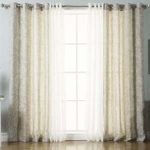 Rosendale Paisley Sheer Grommet Curtain Panels