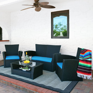 Santorini Patio Furniture Wayfair Ca Sunnydaze Brisbane 4 Piece Rattan Patio Furniture Set Multiple Colour Options