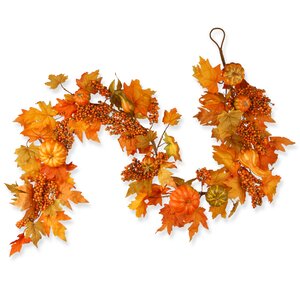 Harvest Maple Leaf, Pumpkin and Berry Garland