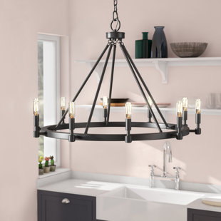 Home Office Chandelier Wayfair Drubin 10 Light Wagon Wheel Chandelier
