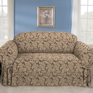 Scroll Classic Box Cushion Sofa Slipco..