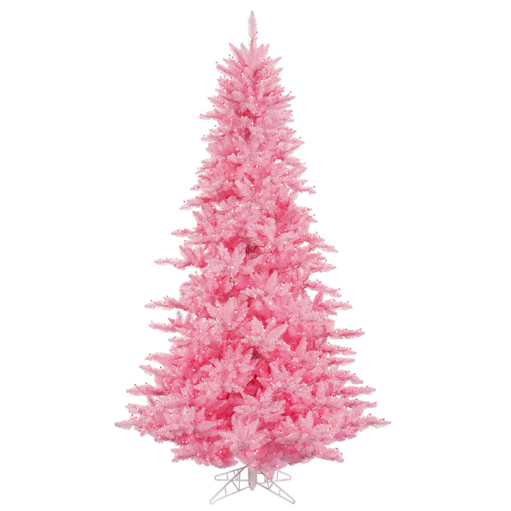 Pink Christmas Trees You Ll Love Wayfair 3 Pink Fir Artificial Christmas Tree With 100 Lights Stand