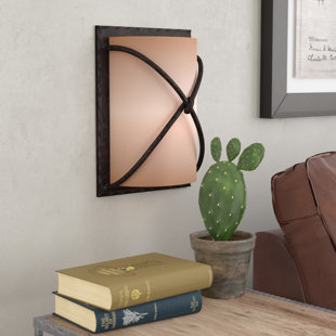 Rustic Sconces You Ll Love Wayfair Gironde 1 Light Rectangular Wall Sconce