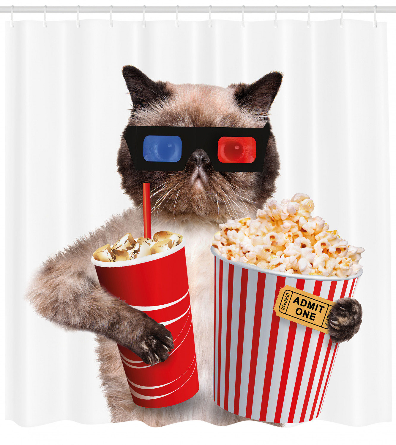 East Urban Home Ambesonne Movie Theater Shower Curtain Cat With