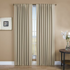 Sallie Solid Blackout Thermal Rod Pocket Single Curtain Panel