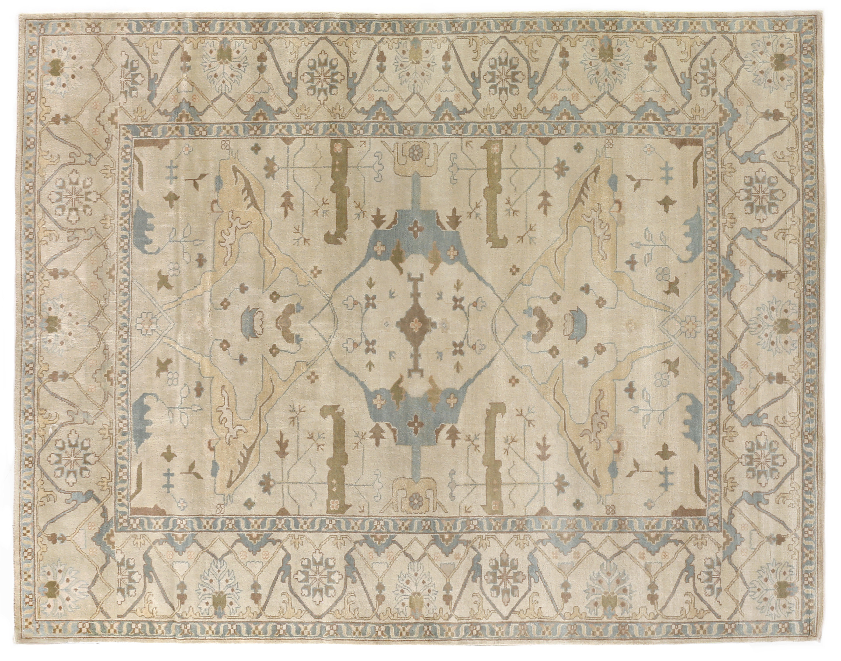 Exquisite Rugs Oushak Hand Knotted Wool Ivory Area Rug Wayfair