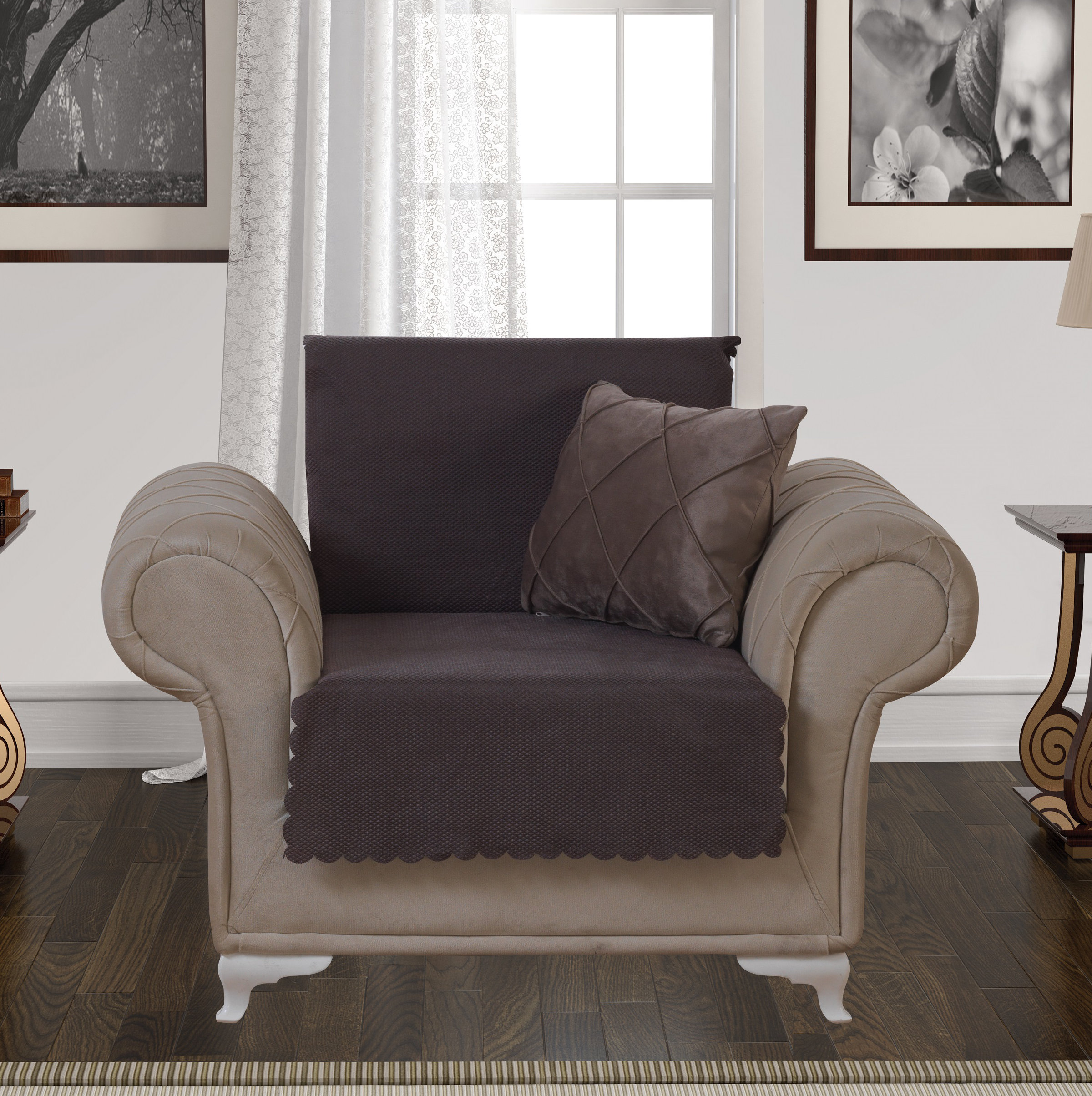 Diamond Anti Slip Pet Furniture Protector Box T Cushion Armchair Slipcover