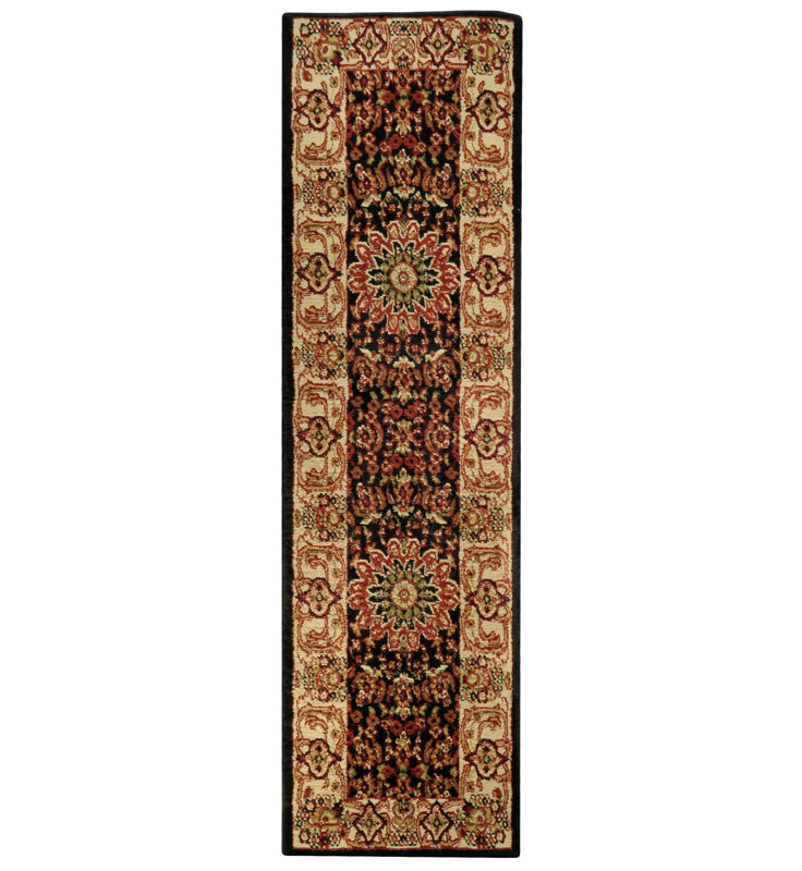 Bloomsbury Market Wotring Medallion Traditional Black Ivory Area Rug Wotring Medallion Traditional Black Ivory Area Rug