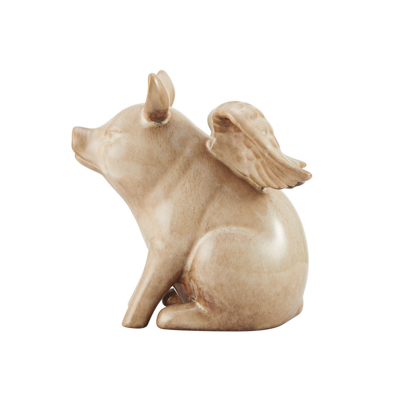 August Grove Morris Ceramic Flying Pig Figurine & Reviews Wayfair