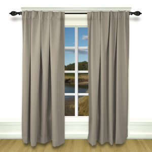 Johnson Village Striped Blackout Rod Pocket Single Curtain Panel