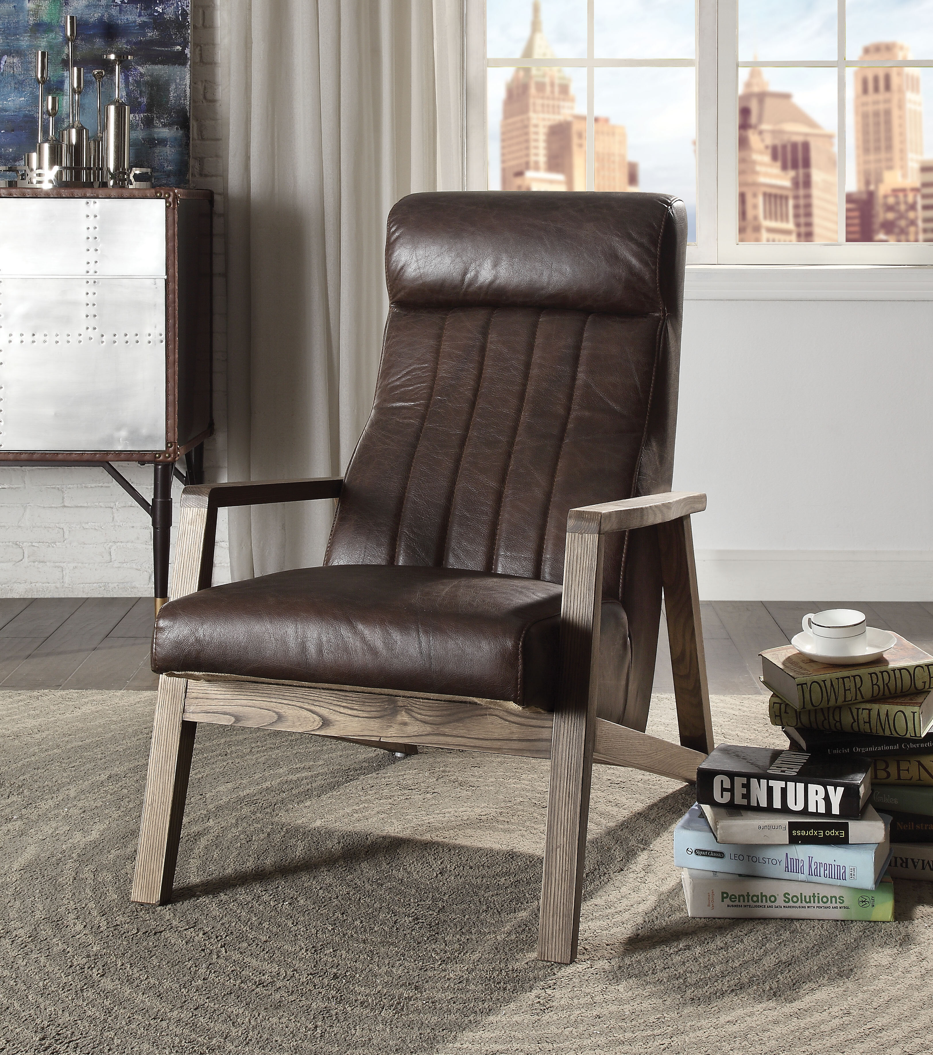 Boettcher Distress Top Grain Leather Armchair