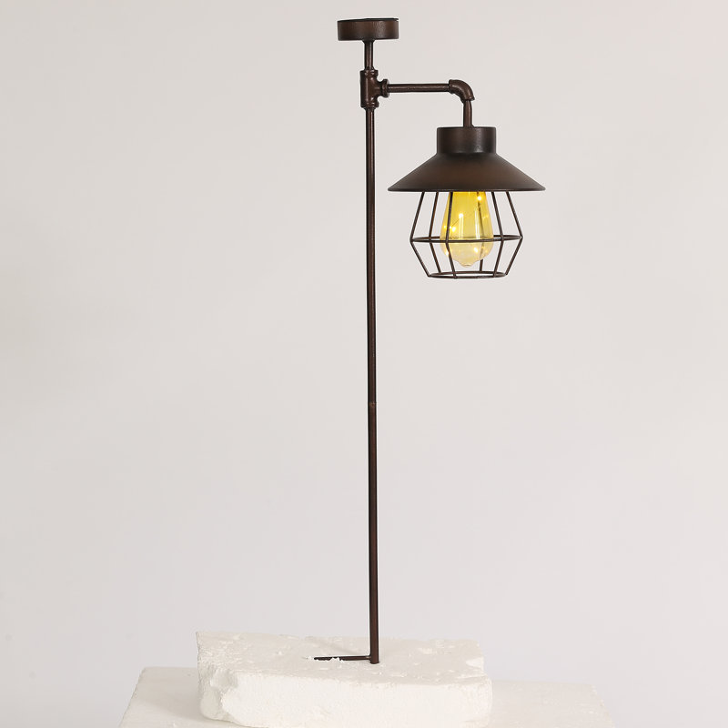 Luxen Home Offset Lantern Garden Stake Solar Powered Pathway Light