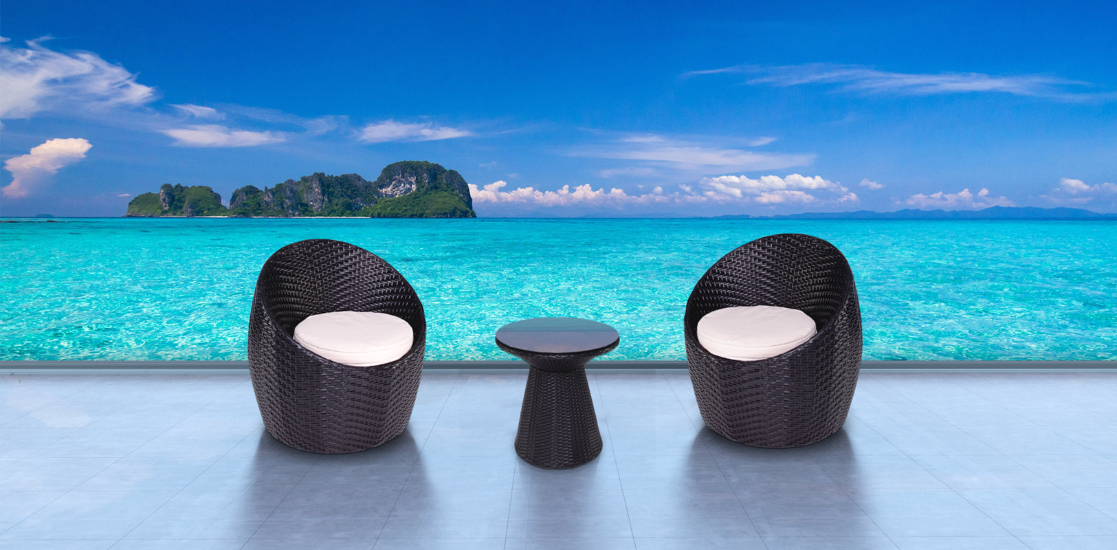 Balcony 3 Piece Conversation Set With Cushion & Reviews AllModern