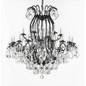 Alvan 24-Light Black Chain Crystal Chandelier