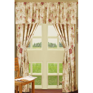 Abbigail Nature/Floral Sheer Rod Pocket Curtain Panels (Set of 2)