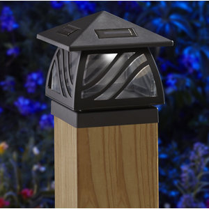 Caswell Solar Powered 2 Light LED Fence Post Cap