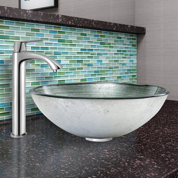 VIGO Glass Circular Vessel Bathroom Sink with Faucet & Reviews | Wayfair