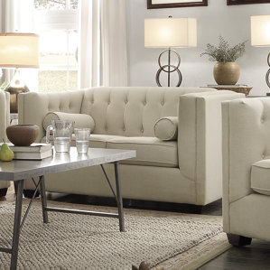 Ramses Chesterfield Solid Wood Loveseat by Red Barrel Studio