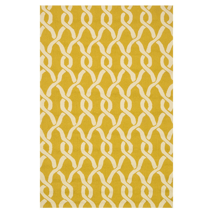 Loloi Rugs Venice Beach HandHooked Goldenrod/Ivory Indoor/Outdoor Area