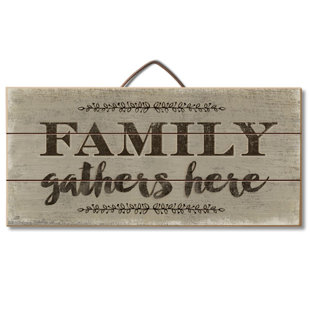 Family Wood Sign Wayfair Family Gathers Here Pallet Wood Sign Wall Décor