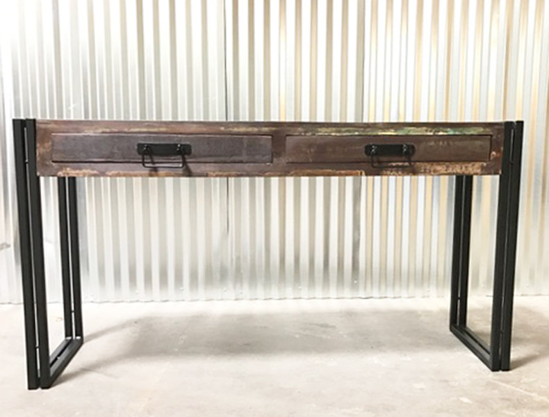 Breakwater Bay Julianna Old Reclaimed Wood Console Table With Metal Breakwater Bay Julianna Old Reclaimed Wood Console Table With Metal Legs Reviews Wayfair