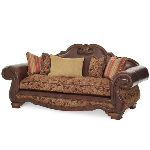 Michael Amini Toscano High Back Leather Sofa Wayfair Toscano High Back Leather Sofa