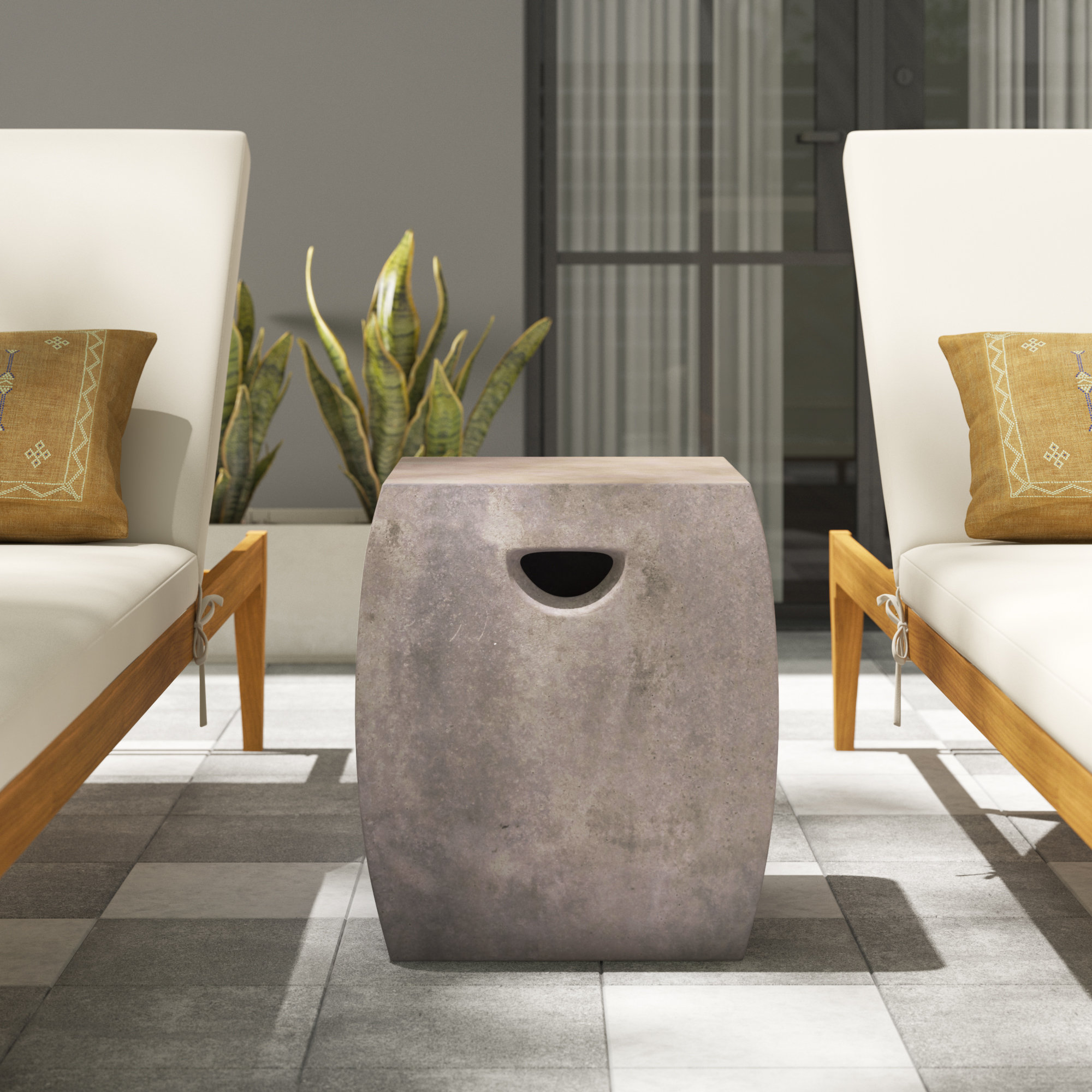 Greyleigh Lorna Cast Concrete Garden Stool Wayfair