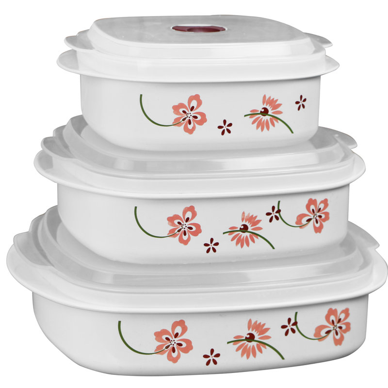 Corelle Microwave Cookware 3 Container Food Storage Set Reviews Microwave Cookware 3 Container Food Storage Set