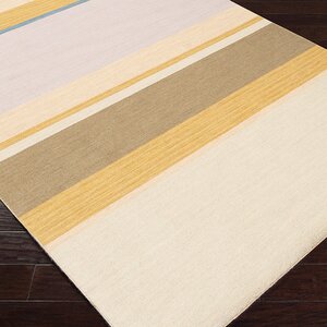 Carressa Old Gold/Barley Striped Area Rug