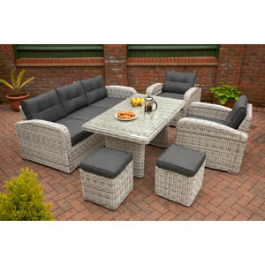 5-tlg. Loungesofa-Set Chadbury mit Kissen von Gl..
