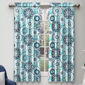 Curtis Fort Lauderdale Geometric Semi-Sheer Rod Pocket Curtain Panels (Set of 2)