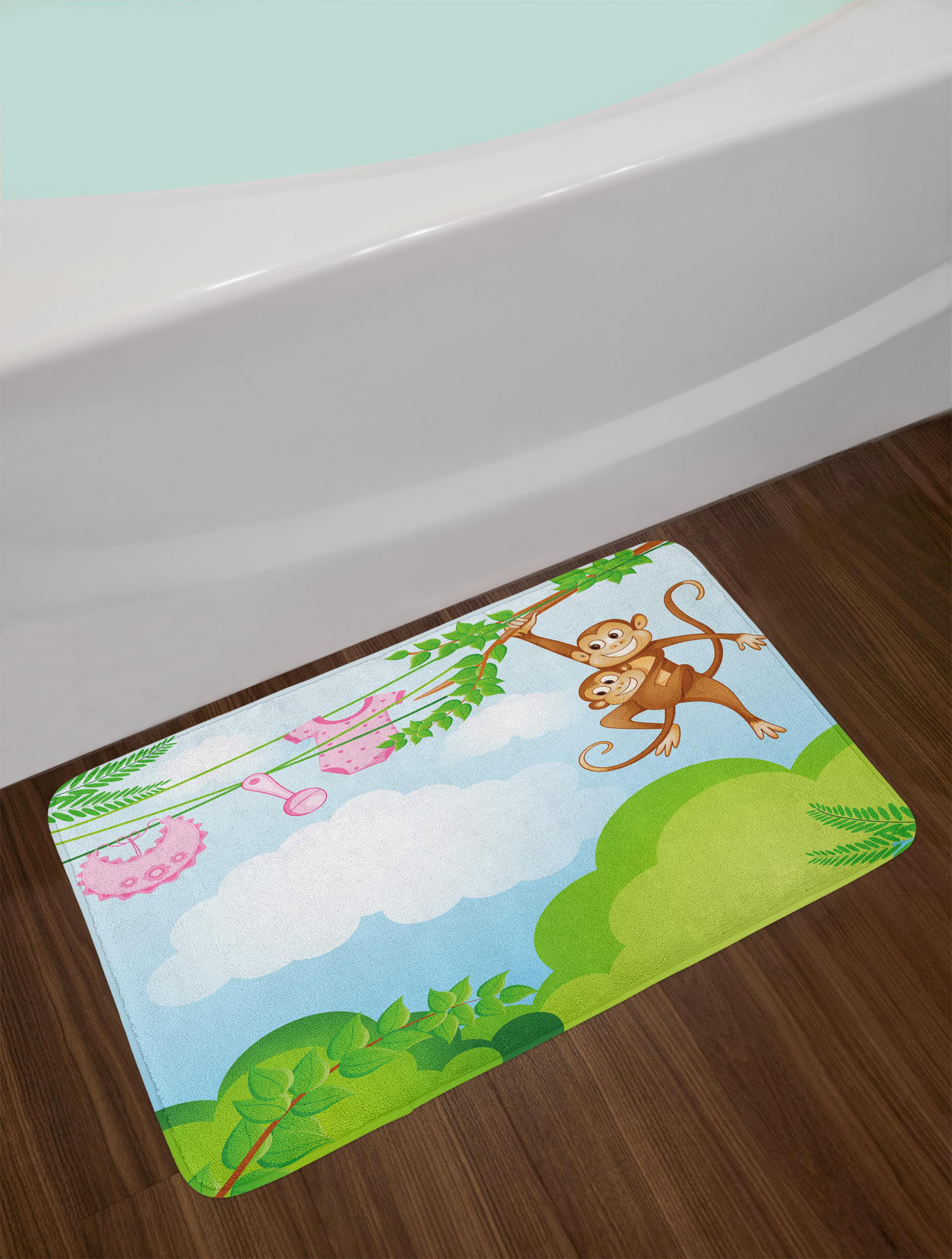 East Urban Home Monkey Nursery Bath Rug Wayfair