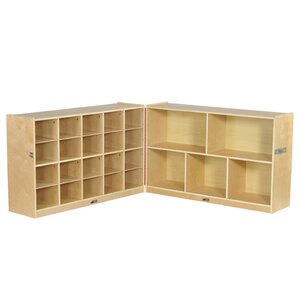 Folding 20 Compartment Shelving Unit with Trays