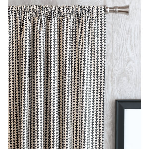 Bowie Ziggy Vine Plaid & Check Semi-Sheer Thermal Rod Pocket Single Curtain Panel